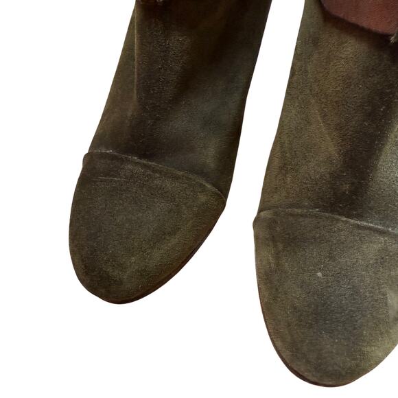 Rag & Bone Harrow Suede Heeled Ankle Boot SZ 41 US 10 Olive Green Western Fall - Picture 6 of 8